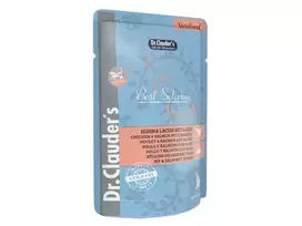 Dr.Clauder's Best Selection drėgnas maistas sterilizuotoms katėms su vištiena, lašiša ir jūros dumbliais 12x85g