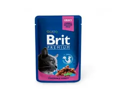 Brit Premium konservai katėms su vištiena ir kalakutiena 24x100g