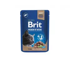 Brit Premium konservai sterilizuotoms katėms su kepenimis 24x100g