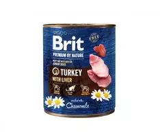 Brit Premium by Nature konservai šunims su kalakutiena ir kepenimis 6x400g