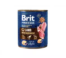 Brit Premium by Nature konservai šunims su ėriena ir grikiais 6x400g