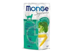 Monge SUPREME konservai suaugusioms katėms su tunu, brokoliais ir mini kukurūzais 12x80g