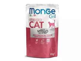 Monge Grill konservai sterilizuotoms katėms su veršiena 12x85g