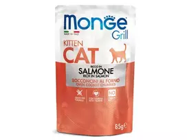 Monge GRILL konservai kačiukams su lašiša 12x85g