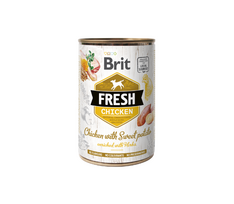 Brit Fresh konservai šunims su vištiena ir saldžiosiomis bulvėmis 6x400g