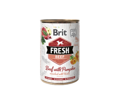 Brit Fresh konservai šunims su jautiena ir moliūgais 6x400g