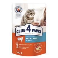 CLUB 4 PAWS Premium konservai suaugusioms katėms su ėriena 100g x 24