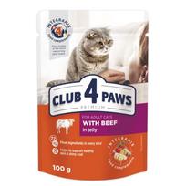 CLUB 4 PAWS Premium konservai suaugusioms katėms su jautiena 100g x 24 vnt