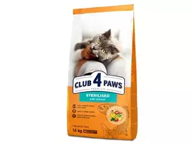 CLUB 4 PAWS Premium sausas maistas sterilizuotoms katėms su lašiša 14 kg