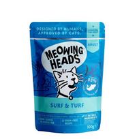 MEOWING HEADS konservai katėms su žuvimi, vištiena, jautiena 10x100g