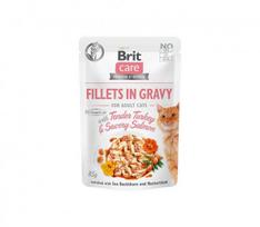 Brit Care Cat konservai katėms su kalakutienos ir lašišos padažu 24x85g