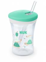 NUK puodelis su silikoniniu šiaudeliu EVOLUTION ACTION, 230 ml, 12 mėn+, SK97
