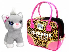 CUTEKINS pliušinis žaislas Katytė su nešiojimo krepšiu, 35044
