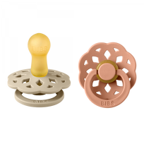 BIBS lateksiniai čiulptukai, 0-6m, 2 vnt., Vanilla / Peach