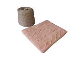 MILLI pledas merino vilna DIAMOND, aran light pink, 100x80cm
