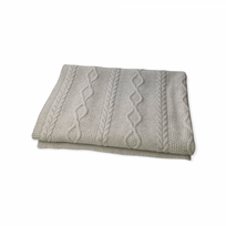 MILLI pledas merino vilna DIAMOND, aran ice grey, 100x80cm