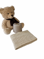 MILLI pledas merino vilna DIAMOND, aran light camel, 100x130cm