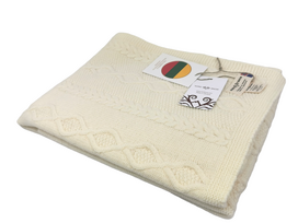 MILLI pledas merino vilna DIAMOND, aran ecru, 100x130cm