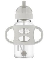 DR. BROWNS buteliukas su šiaudeliu ir silikoninėm rankenėlėm, pilkas, 270 ml, 6mėn+, 1 vnt., WB91014