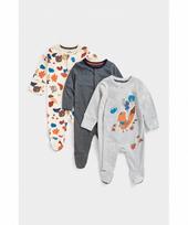 MOTHERCARE šliaužtinukas ilgomis rankovėmis, 3 vnt., CB857