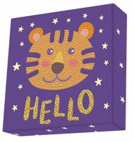 DOTZ BOX kūrybinis rinkinys piešimas deimantais hello tiger 15x15cm, 11NDBX070