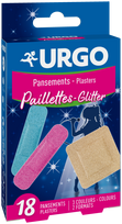 URGO blizgūs pleistrai, 18 vnt., URGO GLITTER, 107705