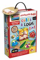 LISCIANI MONTESSORI BABY edukacinis žaidimas Cubes and Logic 2 in 1 48vnt., 96879