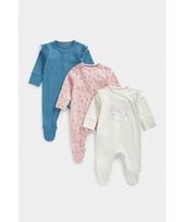 MOTHERCARE šliaužtinukas ilgomis rankovėmis, FE002 3vnt.,