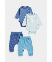 MOTHERCARE smėlinukas ilgomis rankovėmis 2vnt. ir kelnės 2vnt. , FE029 2vnt.,