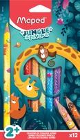 MAPED JUNGLE FEVER spalvoti pieštukai Jumbo, 12pcs, 228637000000