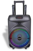 BONTEMPI TECH belaidis garsiakalbis ant ratukų su dviem belaidžiais mikrofonais ir RGB šviesomis, 491080