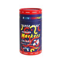 FLOWERMONACO plaunami flomasteriai Taper Head Washable Markers, 24 spalvos, 847362