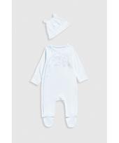 MOTHERCARE šliaužtinukas ilgomis rankovėmis ir kepurė, IF293 74