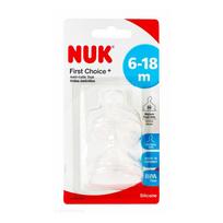 NUK silikoninis žindukas FIRST CHOICE+, M, 6-18 mėn., 2 vnt., SA113