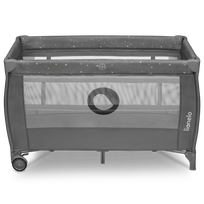 LIONELO lovelė-maniežas STEFI PLUS, 125x65 cm., Grey multicolor