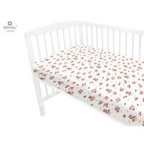MIMINU paklodė lovytei su guma Ducklings powdery pink, 120x60 cm