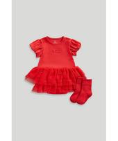 MOTHERCARE smėlinukas trumpomis rankovėmis ir kojinės, LL829 80