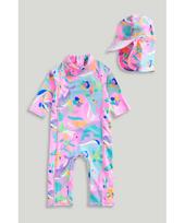 MOTHERCARE maudymosi kostiumėlis ir kepurė, LK203 98