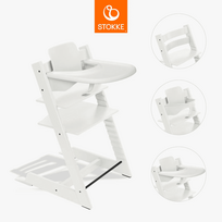 STOKKE maitinimo kėdutė su buomeliu ir padėkliuku TRIPP TRAPP, white, 685500