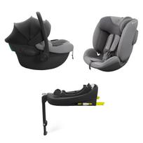 KINDERKRAFT modulinė sistema ENDURA SAFE: 2 automobilinės kėdutės: I-LITE, 40-87 cm ir I-FIX ENDURA SAFE, 61-150 cm, ir pagrindas ENDURA SAFE FX, grey, KCENSA00GRY3000