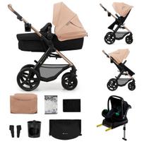 KINDERKRAFT universalus vežimėlis MOOV 2 4in1 AIR EVA WHEELS, sand beige, KSMOOV2BEGEV400