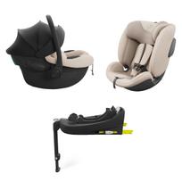 KINDERKRAFT modulinė sistema ENDURA SAFE: 2 automobilinės kėdutės: I-LITE, 40-87 cm ir I-FIX ENDURA SAFE, 61-150 cm, ir pagrindas ENDURA SAFE FX, beige, KCENSA00BEG3000