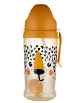 CANPOL BABIES neišsipilanti sportinė gertuvė su šiaudeliu BabiesBoo cheetah, 270 ml,  56/510_ora