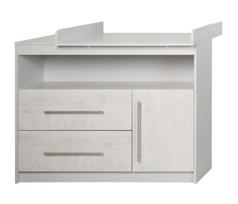 ROBA komoda su vystymo lenta MAREN, Whitewashed Oak/Light grey, 1731803