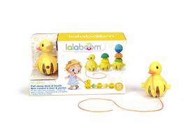 LALABOOM edukacinių karoliukų rinkinys Pull Along Duck, 10vnt.,  BL330