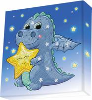 DOTZ BOX kūrybinis rinkinys piešimas deimantais sleepy time dragon 22x22cm, 11NDBX072