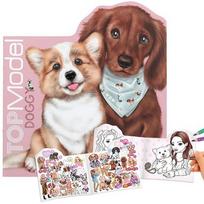 TOPMODEL spalvinimo knyga su lipdukais Doggy, 12714