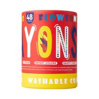 FLOWERMONACO plaunamos kreidelės Washable Crayons, 48 spalvos, 847354