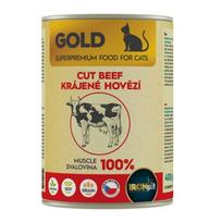 IRONpet Gold Cat Beef cut muscle jautienos raumens konservai katėms, Svoris 400 g