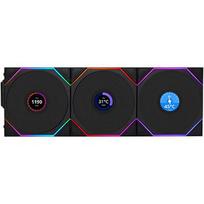 Lian Li UNI FAN TL 120 LCD Reverse Blade Wireless, Black, 3 Pack + Controller 12RTLLCD1W3B